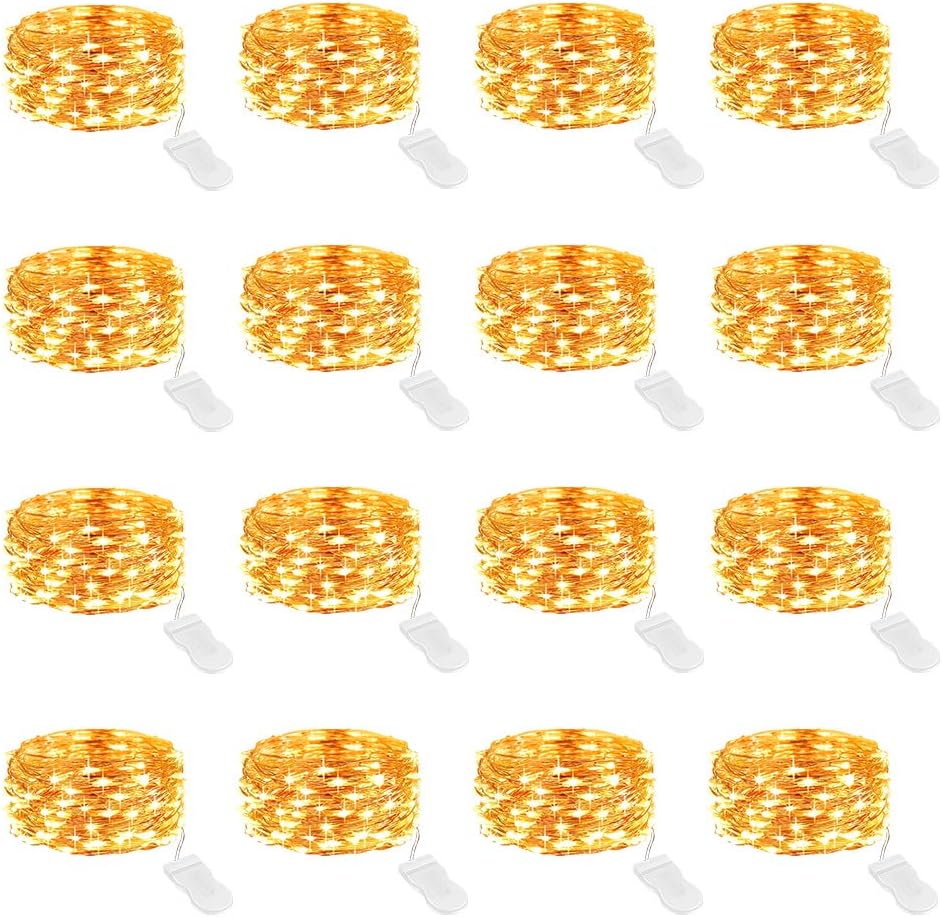 16 strings of warm white battery operated fairy lights